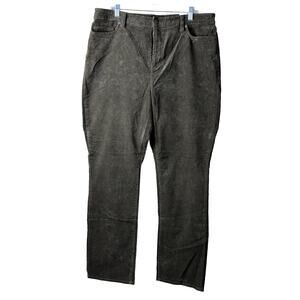 Lands End NWT Women's Size 18 Brown Micro Corduroy High Rise Straight Leg
